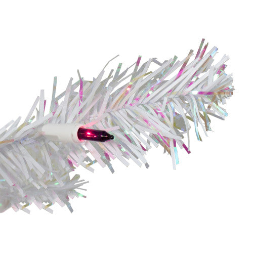 3' Pre-Lit White Medium Iridescent Pine Artificial Christmas Tree - Purple Lights
