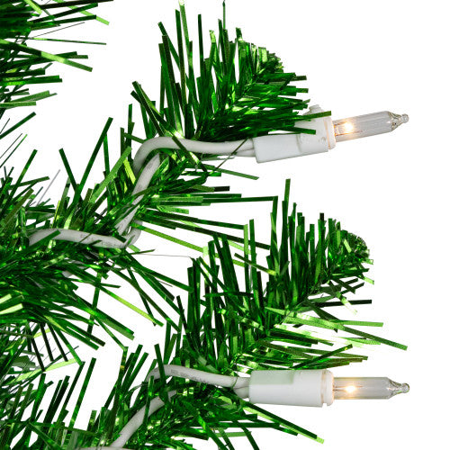 2' Pre-Lit Paradise Lime Green Tinsel Pine Artificial Christmas Tree - Clear Lights