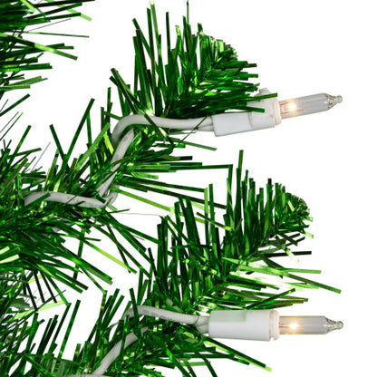 2' Pre-Lit Paradise Lime Green Tinsel Pine Artificial Christmas Tree - Clear Lights