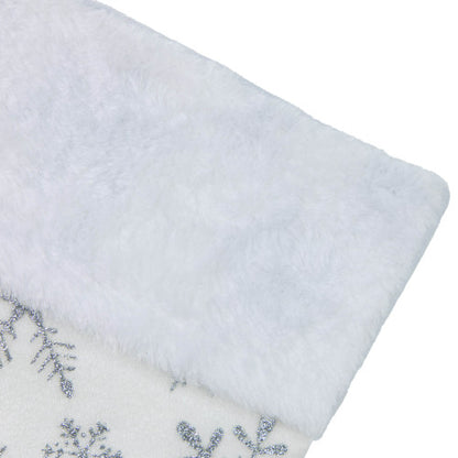 19" White and Silver Snowflakes Christmas Stocking