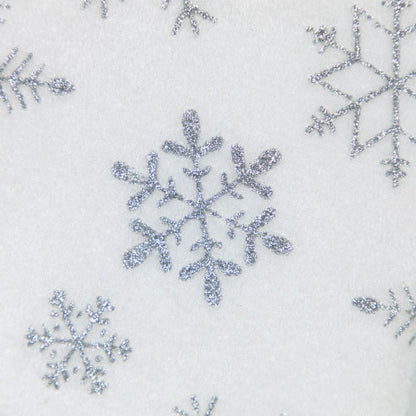 19" White and Silver Snowflakes Christmas Stocking