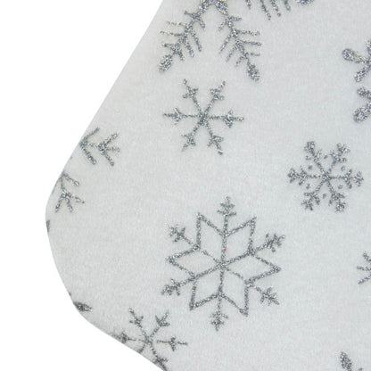 19" White and Silver Snowflakes Christmas Stocking
