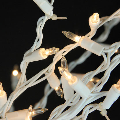 Lighted Cascade Twig Outdoor Christmas Tree - 6' - White - Clear Lights