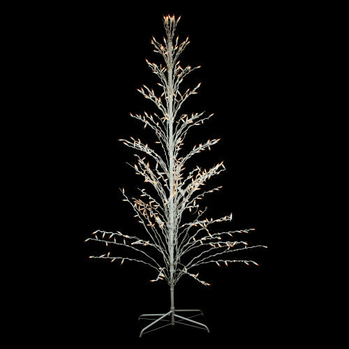 Lighted Cascade Twig Outdoor Christmas Tree - 6' - White - Clear Lights