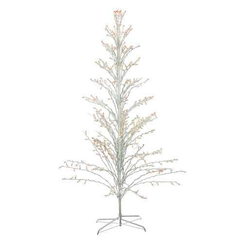 Lighted Cascade Twig Outdoor Christmas Tree - 6' - White - Clear Lights