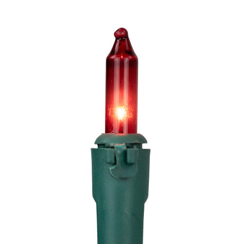 100-Count Red and Clear Mini Christmas Light Set, 20.25ft Green Wire