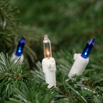 100-Count Blue & Clear Mini Christmas Lights - 21.5ft, White Wire