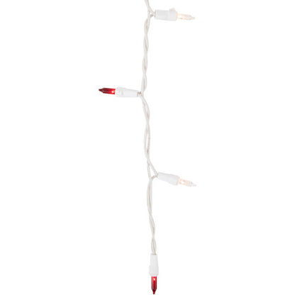 100ct Red and Clear Mini Icicle Christmas Lights- 5.75ft, White Wire