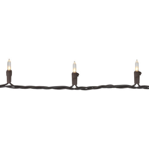 100-Count Warm White LED Mini Christmas Lights, 33 ft Brown Wire