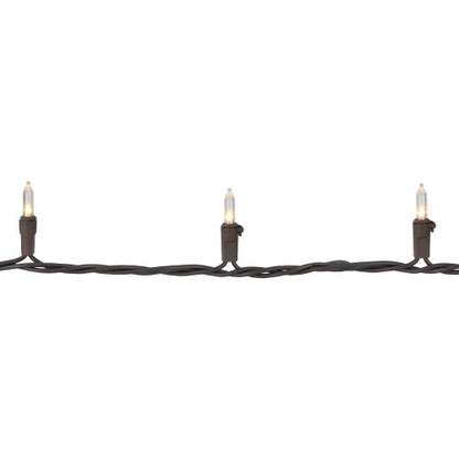 100-Count Warm White LED Mini Christmas Lights, 33 ft Brown Wire