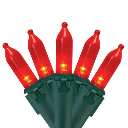 100-Count Red LED Mini Christmas Lights - 33 ft Green Wire
