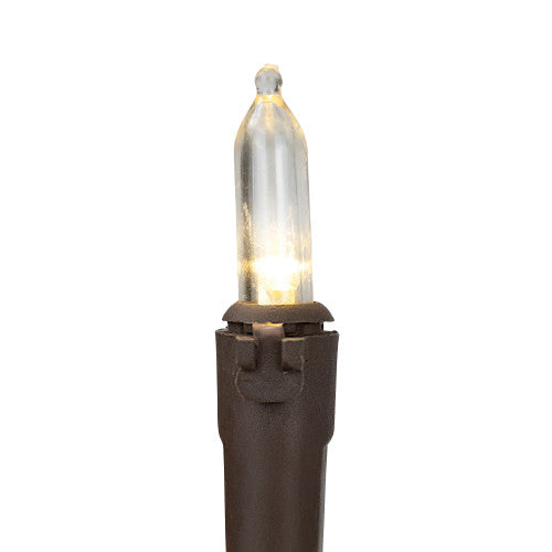 100-Count Warm White LED Mini Christmas Lights, 33 ft Brown Wire