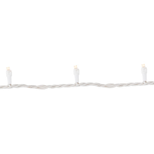100ct Warm White LED Wide Angle Christmas Lights, 33ft White Wire