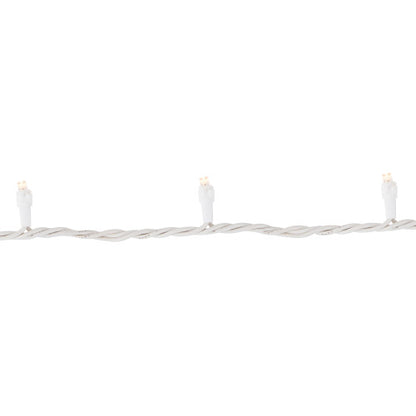 100ct Warm White LED Wide Angle Christmas Lights, 33ft White Wire
