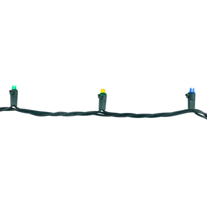 100-Count Multi-Color LED Wide Angle Christmas Lights, 33 ft Green Wire