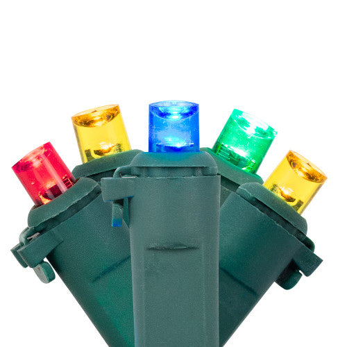 100-Count Multi-Color LED Wide Angle Christmas Lights, 33 ft Green Wire