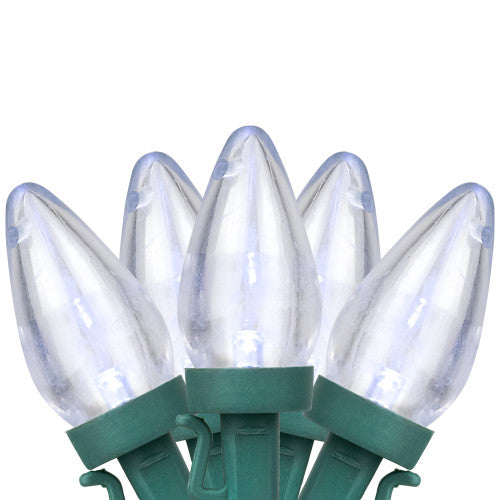 25ct Pure White LED C7 Christmas Light Set - 16ft Green Wire