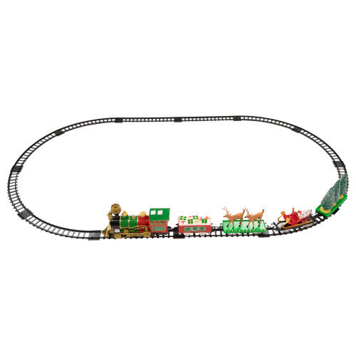 22pc Battery Operated Lighted and Animated Christmas Train Set with Working Smokestack