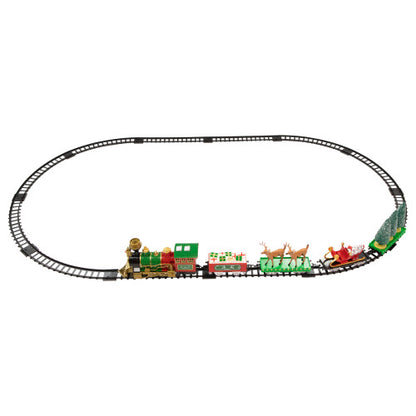 22pc Battery Operated Lighted and Animated Christmas Train Set with Working Smokestack