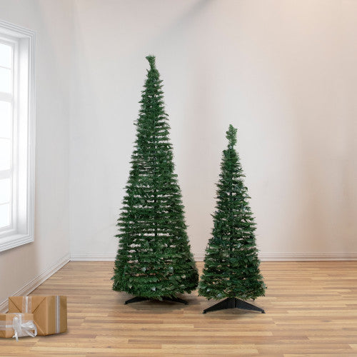 4' Green Tinsel Pop-Up Artificial Christmas Tree, Unlit
