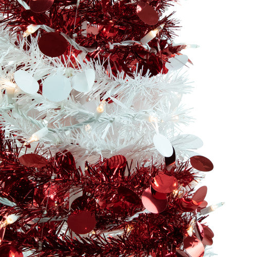 4' Pre-Lit Candy Cane Pop-Up Artificial Christmas Tree, Clear Lights
