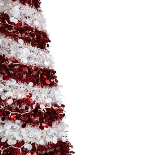 4' Pre-Lit Candy Cane Pop-Up Artificial Christmas Tree, Clear Lights