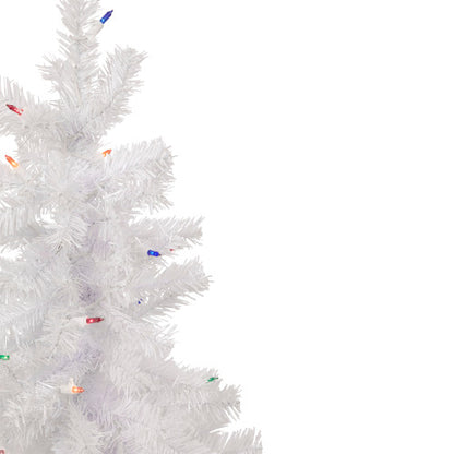 3' Pre-Lit Woodbury White Pine Slim Artificial Christmas Tree, Multi Lights