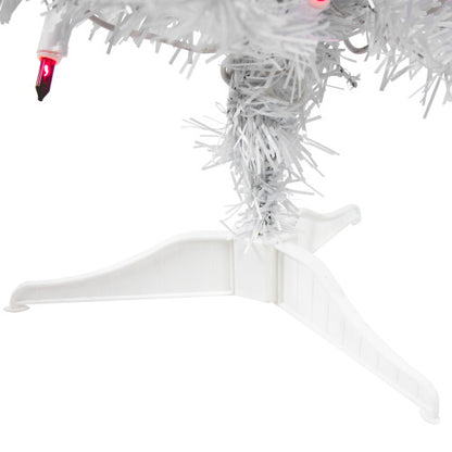 2' Pre-Lit Woodbury White Pine Slim Artificial Christmas Tree, Pink Lights