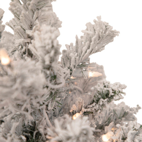 3' Pre-Lit Heavily Flocked Madison Pine Medium Artificial Christmas Tree, Clear Lights