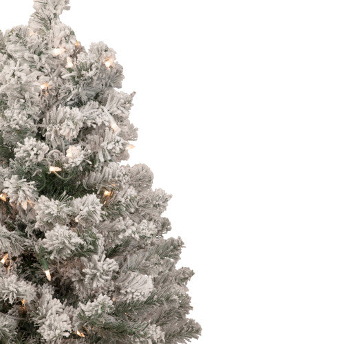 3' Pre-Lit Heavily Flocked Madison Pine Medium Artificial Christmas Tree, Clear Lights