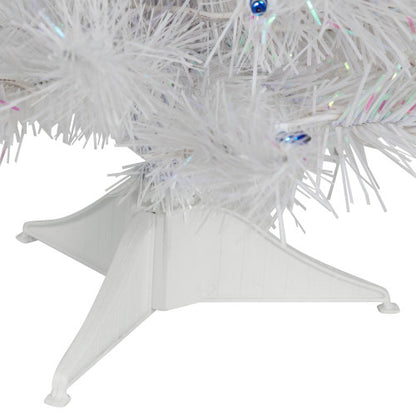 2' Pre-lit Rockport White Pine Artificial Christmas Tree, Multi Lights