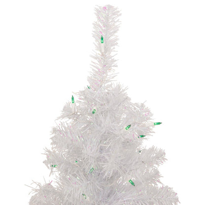 2' Lighted Rockport White Pine Artificial Christmas Tree, Green Lights