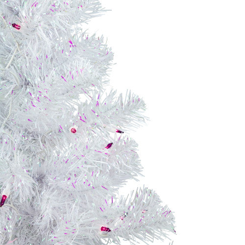 3' Pre-lit Rockport White Pine Artificial Christmas Tree, Purple Lights