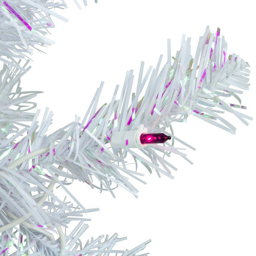 3' Pre-lit Rockport White Pine Artificial Christmas Tree, Purple Lights