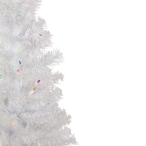 4' Pre-lit Rockport White Pine Artificial Christmas Tree, Multi Lights