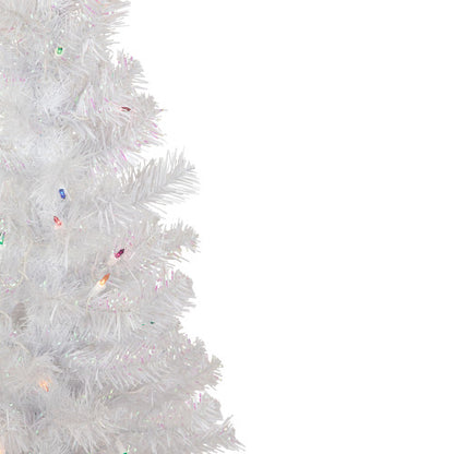 4' Pre-lit Rockport White Pine Artificial Christmas Tree, Multi Lights