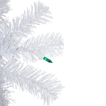 6.5' Pre-Lit Woodbury White Pine Pencil Artificial Christmas Tree, Green Lights