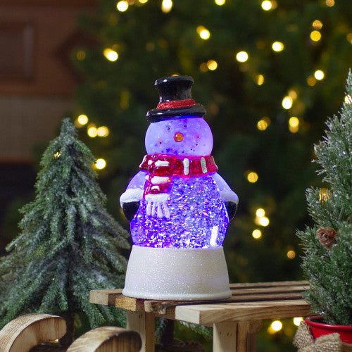 LED Lighted Color Changing Snowman Christmas Snow Globe - 7.5"