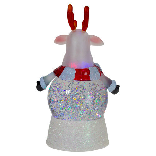 LED Lighted Color Changing Reindeer Christmas Snow Globe - 8"