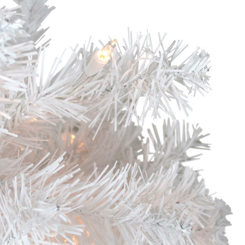 3' Pre-Lit Snow White Artificial Christmas Tree, Clear Lights