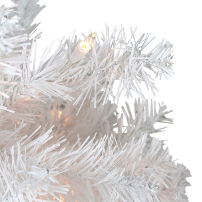 3' Pre-Lit Snow White Artificial Christmas Tree, Clear Lights