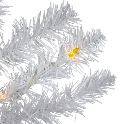 3' Pre-Lit Snow White Artificial Christmas Tree, Multi Lights