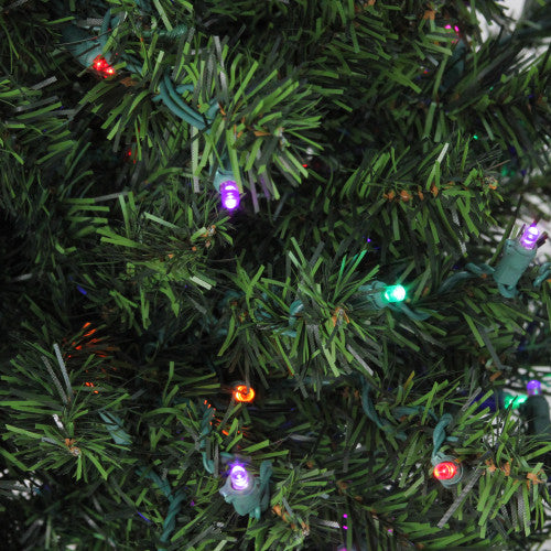 4' Pre-Lit Medium Canadian Pine Artificial Christmas Tree - Multicolor LED Lights