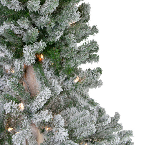 6' Pre-Lit Flocked Alpine Artificial Christmas Tree, Clear Lights