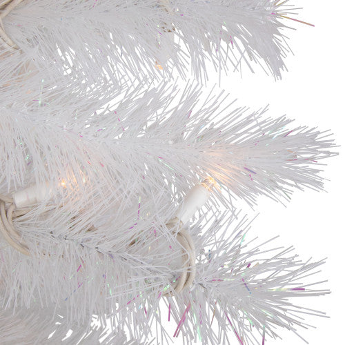 3' Pre-Lit White Alaskan Pine Artificial Christmas Tree, Warm White LED Lights