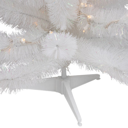 3' Pre-Lit White Alaskan Pine Artificial Christmas Tree, Warm White LED Lights