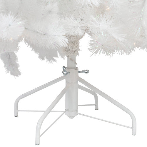 7.5' Pre-Lit White Alaskan Pine Artificial Christmas Tree, Warm White LED Lights