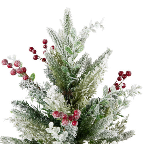 Flocked Balsam Pine Artificial Mini Christmas Tree in Burlap Base - 24" - Unlit