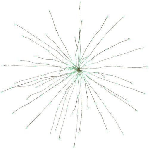 20" LED Lighted Firework Silver Branch Christmas Decoration - Green Lights