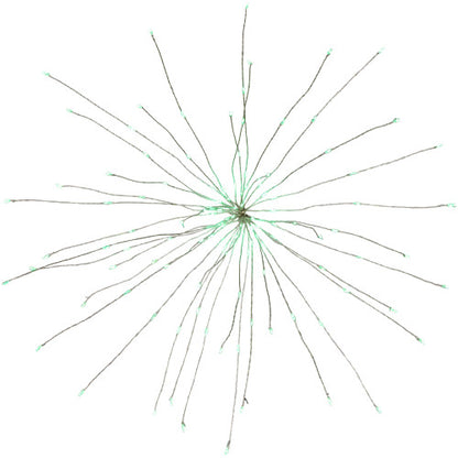 20" LED Lighted Firework Silver Branch Christmas Decoration - Green Lights